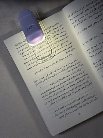مصباح قراءة أبيض للتثبيت على الكتاب قابل لإعادة الشحن USB