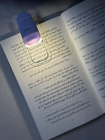 مصباح قراءة أبيض للتثبيت على الكتاب قابل لإعادة الشحن USB