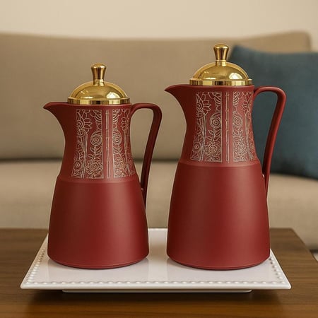 ترامس شاي وقهوة قطعتين احمر