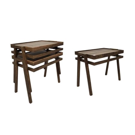 طقم طاولات خشبي 3 قطع