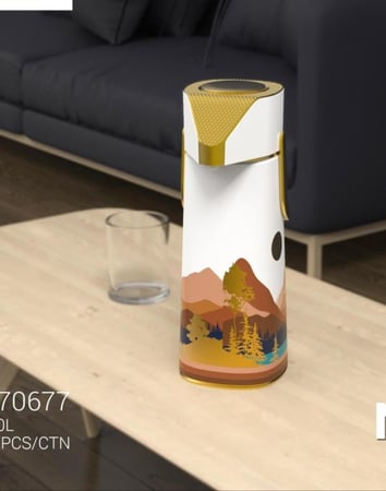 ترمس شاي وقهوة ضغط 1 لتر برسمات منوعة