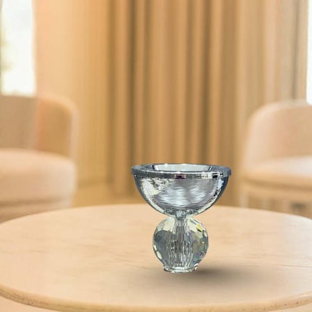 مبخرة بقاعدة كريستال فضي