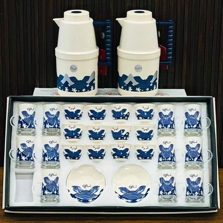 طقم ترامس وكاسات وبيالات 38 قطعة