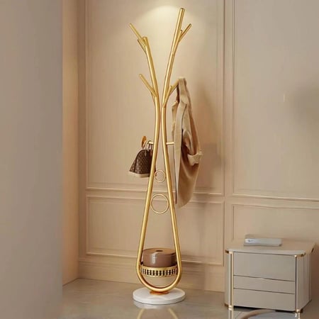 شماعة ملابس طولية ذهبي واسود وابيض 170سم