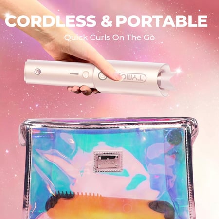 تيمو - جهاز تجعيد الشعر الأوتوماتيكي , وردي