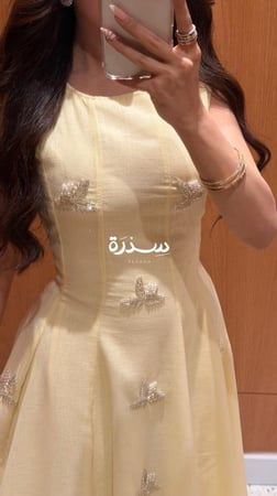 فستان ناعم لينن بحبال خلفية