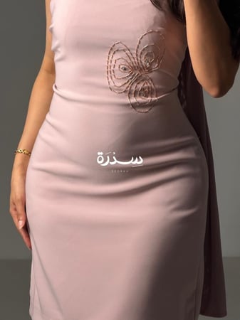 ‏فستان ناعم تطريز علوي