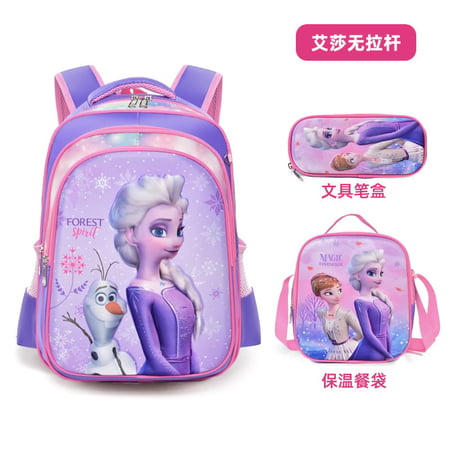 -frozen girls school bag set with 3D cartoon images
