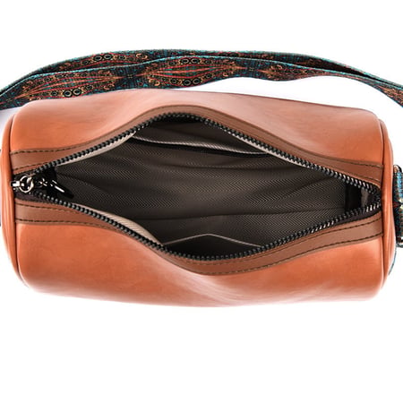 Women-cylindrical-bag-genuine leather-حقيبة نسائية جلد طبيعي اسطوانية