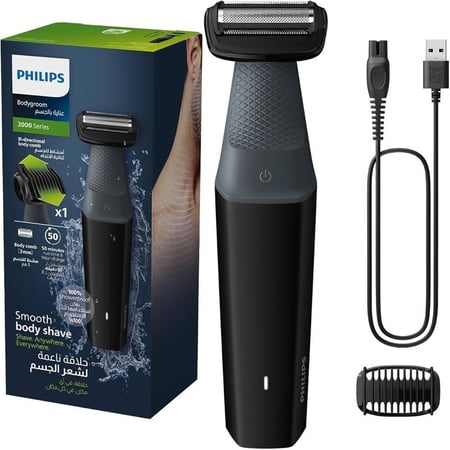 فيليبس ماكينة حلاقة شعر الجسم للرجال ونساء من PHILIPS Smooth body shave series 3000