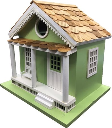 كوخ شابي شيك خشبي أخضر |  Decoration Wooden Cottage Green Size:-20x20x16 cm