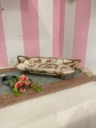 صينية على الطراز الفيكتوري| Resin Plate Size:-36x22x9 cm