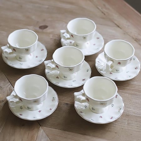 طقم اكواب قهوة 6 اكواب و 6 صحون | coffee set consisting of 6 cups and 6 saucers