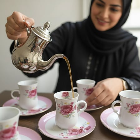 طقم ستكانات الشاي عدد 6 ستكانات و 6 صحون بياله | A set of 6 tea cups and 6 saucers