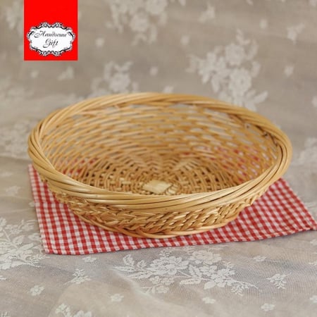 سلة خيزران دائرية المقاس الكبير | Round large bamboo basket