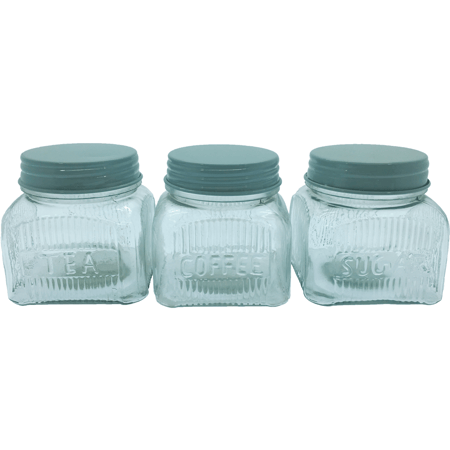 طقم حافظات شاي , قهوة , سكر | A set of tea, coffee, sugar jars made of glass