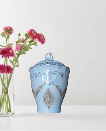 حافظة سيراميك مقاس صغير | Small Ceramic Jar with Lid