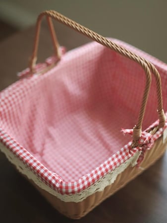 سلة خيزران بالمسكة | Bamboo Basket With Handle