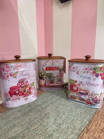 طقم ثلاث علب دائريه معدنية | Tin Box 3 Pcs Set