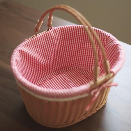 سلة خيزران بالمسكة | Bamboo Basket With Handle