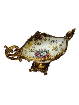 طبق تقديم فواكة ريزن طراز فيكتوري كبير | Resin Fruit Plate L , SIZE 44X22X28 cm