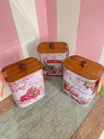 طقم ثلاث علب دائريه معدنية | Tin Box 3 Pcs Set