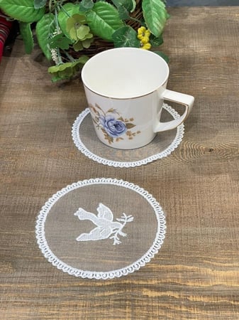 كوستر دانتيل | Lace Coster Size 12 cm Off White