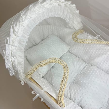 سلة موسى خزف مع حامل هزاز خشبي