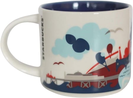 كوب قهوة ستاربكس "You Are Here – England" سيراميك،، تصميم مدن ملون