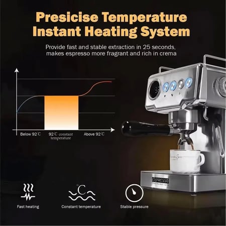 ماكينة اسبريسو منزلية - ضغط 20 بار | Home Espresso Machine - 20 Bar Pressure