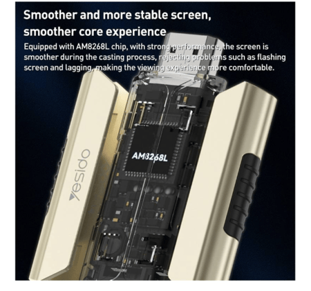 HM-12 وصلة محول من Lightning إلى HDMI مع USB للشحن - 2 متر - ذهبي/أسود