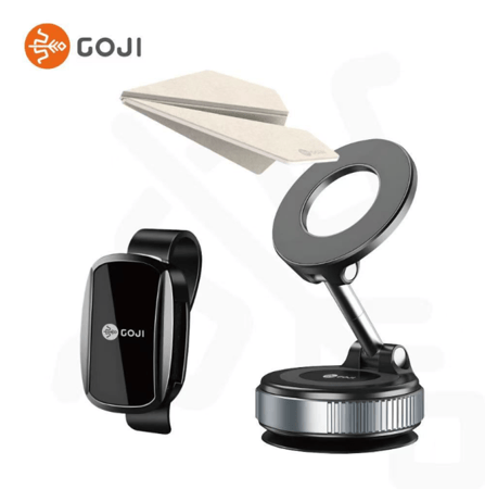 مجموعة السياره 3 في 1 - قاعدة جوال ومشبك للنظارات ومنديل معطر - من GOJI
