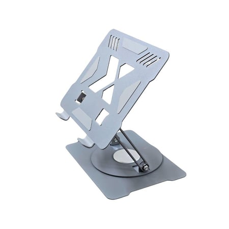 باستيك - BC-1253 حامل الأجهزة اللوحية، اجهزة الكمبيوتر المحمول حامل سطح المكتب القابل للتعديل ، من الصلب الكاربوني و السليكون - فضي حامل دوار 360 درجة