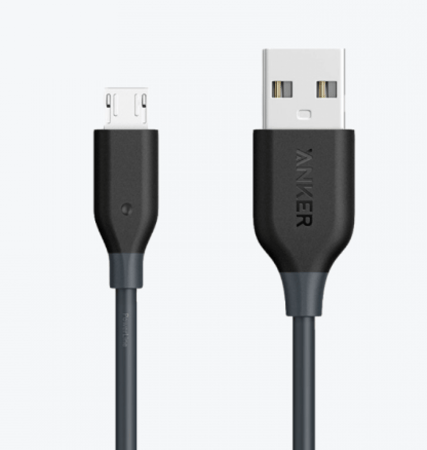 كيبل شحن Micro USB مايكرو يو اس بي - سلك - 0.9m / 3ft اسود