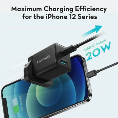 شاحن جداري راف باور 20 واط بمنفذ تايب سي ومنفذ يو اس بي RP-PC168