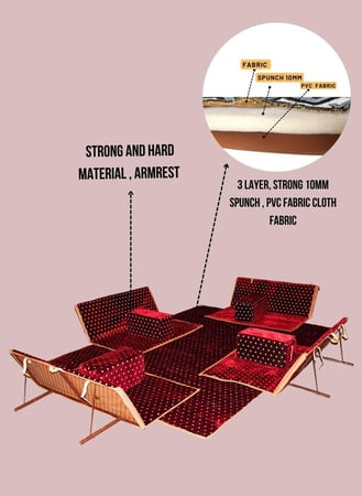 جلسة قماش تركي حديد بقلاوة