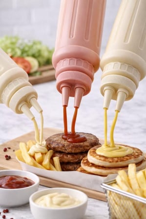 طقم علب صوص مزدوجة الفوهة