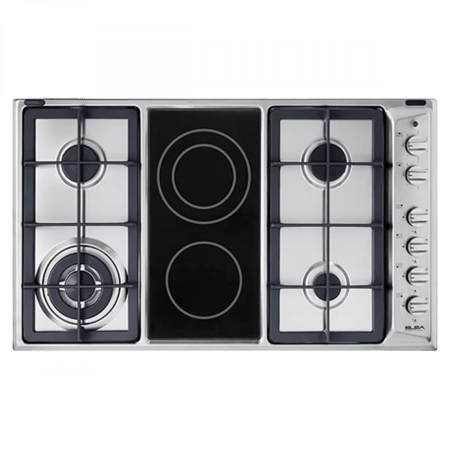 سطح بلت ان إلبا، 4 شعلة غاز + 2 شعلة سيراميك، 90 سم - موديل E95-425 XN