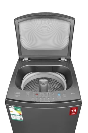 غسالة تعبئة علوية هام، 14 كيلو، 8 برامج، تنشيف 75%، فضي - موديل HWM14S-23N