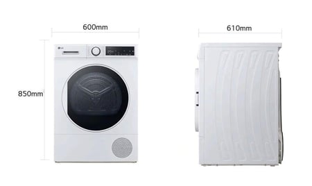 نشافة LG، مضخة حرارية، 8 كجم، أبيض - موديل RH81T2AP6RM