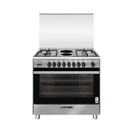 فرن غاز جليم غاز، 60*90 سم، 4 عيون غاز + 2 كهرباء، أمان تام، ستيل - موديل SE966GIFS