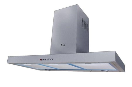 شفاط كتشن نت، حرف T، 90 سم، بقدرة 1000 واط، فلتر كربون، اللون فضي