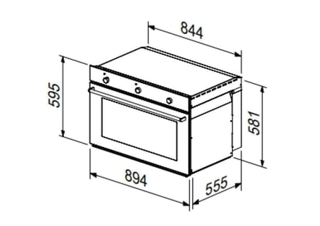 فرن كهربائي كتشن نت، 90 سم، 10 وظائف، اللون أسود