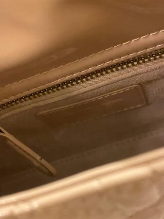 Dior Beige Cannage Leather mini Lady Dior Tote