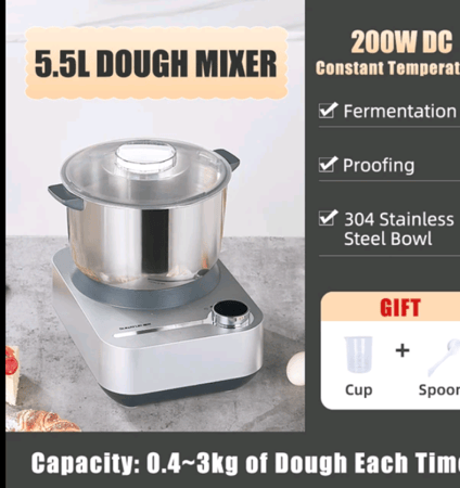 SUNATUR خلاط كهربائي ، عجان ، خلاط العجين ، معالج المطبخ ، آلة العجن ، الأجهزة المنزلية ، الخبز ، 8L ، 5.5L