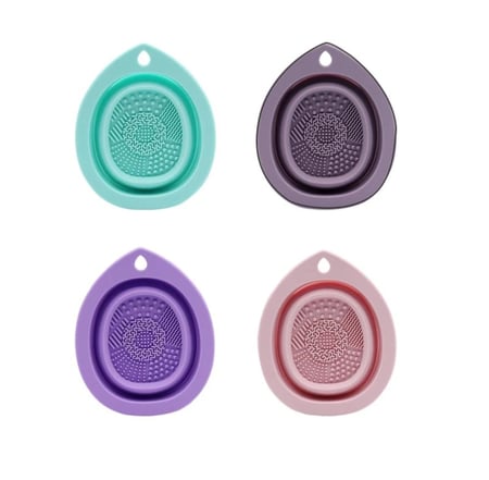 منظف فرشاة مكياج سيليكون ، نفخة بودرة قابلة للطي ، وعاء تنظيف ، فرش ظلال العيون ، حصيرة ناعمة للغسيل ، أدوات تجميل ، صندوق غسيل