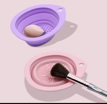 منظف فرشاة مكياج سيليكون ، نفخة بودرة قابلة للطي ، وعاء تنظيف ، فرش ظلال العيون ، حصيرة ناعمة للغسيل ، أدوات تجميل ، صندوق غسيل