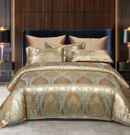الأوروبية الفاخرة الحرير رايون الجاكار حاف الغطاء 220x240 2 الناس سرير مزدوج غطاء لحاف الفراش مجموعة الملكة الملك الحجم المعزي