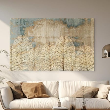 لوحة جدارية فن تجريدي  اوراق الذهب