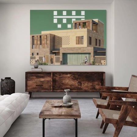 لوحه جدارية كانفس عمارة أصدار عسير